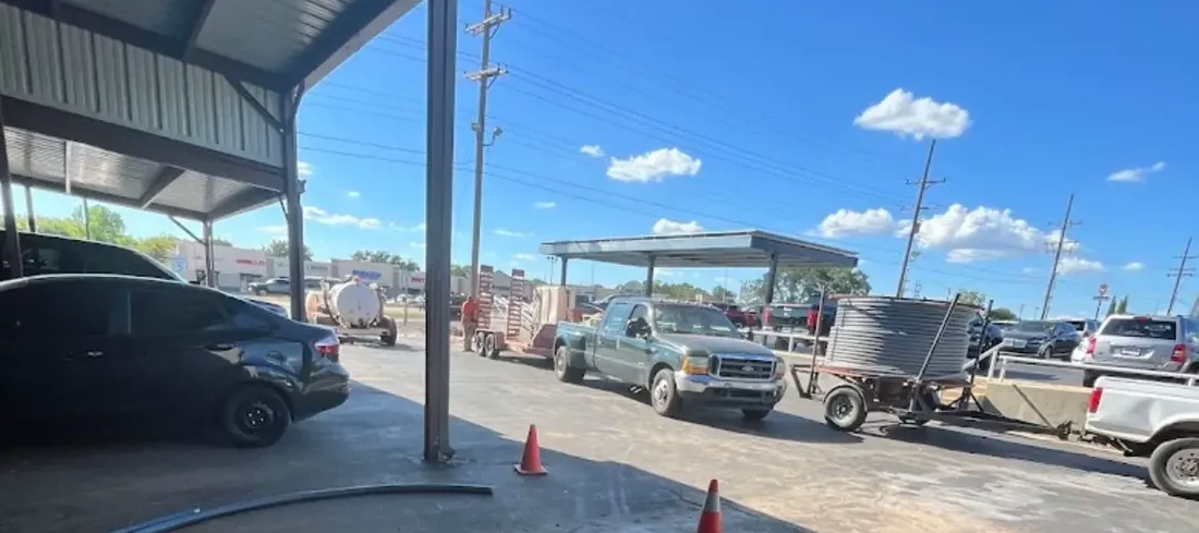 Construction site with safety cones and an active utility bore for a general contractor
